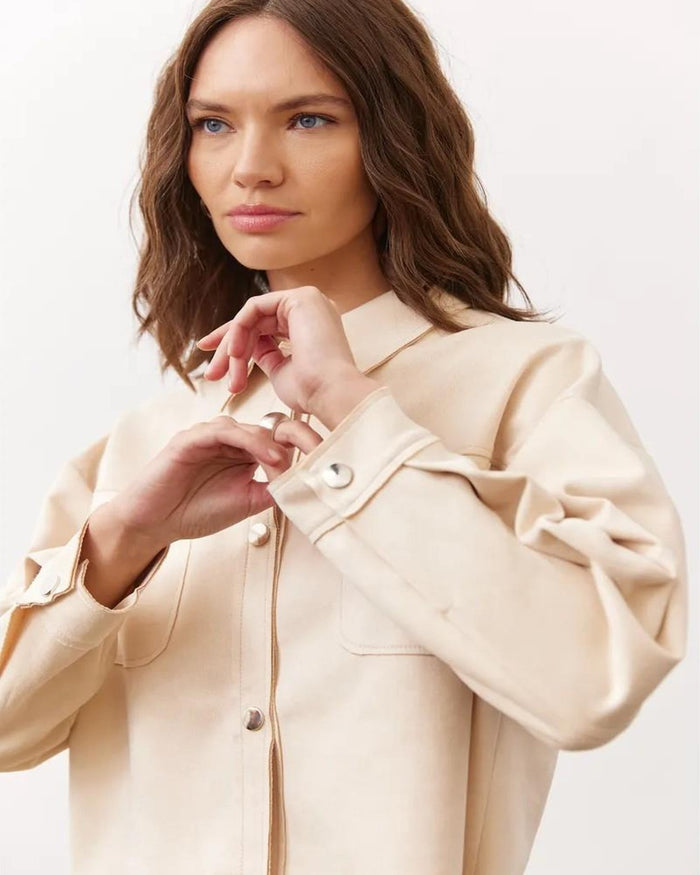 Chaqueta ligera de corte camisero con bolsillos de parche, SALMOURE